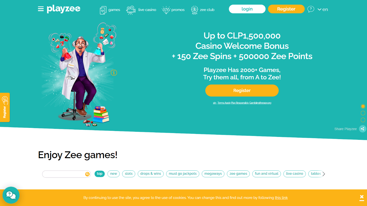 Playzee Casino Desktop screenshot